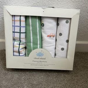 Cloud Island Flannel Blankets Trucks 4 pack